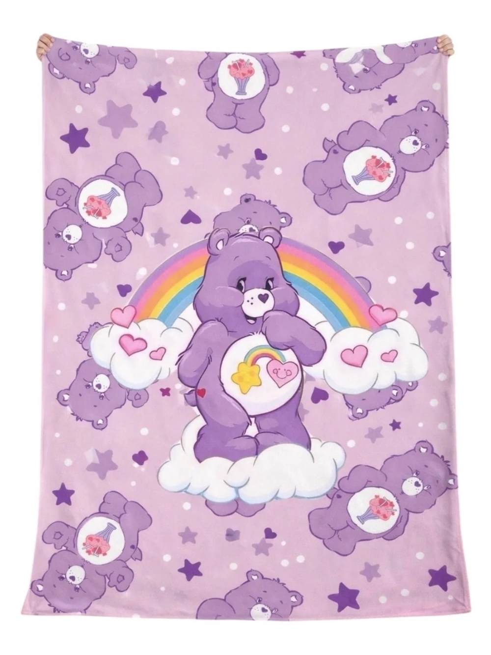 Purple Care Bear Plush Throw Blanket - Unbranded